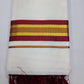 Kerala Cotton Saree with Traditional Maroon Kasavu Border