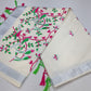 Elegant Kerala Cotton Saree with Embroidered Bird & Floral Vine Design |Silver Kasavu Border