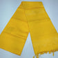 Pure Handloom Soft Silk Borderless Saree – Bright Lemon Yellow Self Zari Weave