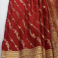 Bridal Red Banarasi Mashru Silk Saree with Elegant Gold Zari Floral Weaving