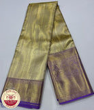 Gold with Purple Colour Kanjivaram Pure Silk Saree