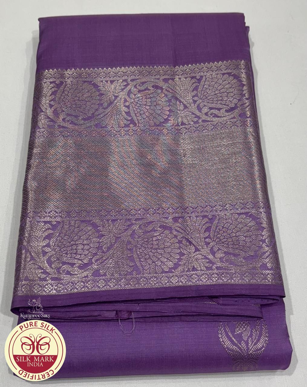 Barbie Purple with Silver Color Kanjivaram Pure Silk Saree
