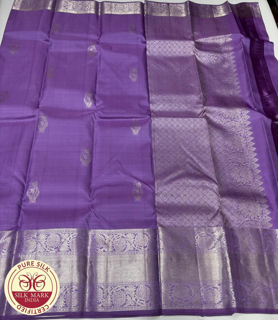 Barbie Purple with Silver Color Kanjivaram Pure Silk Saree