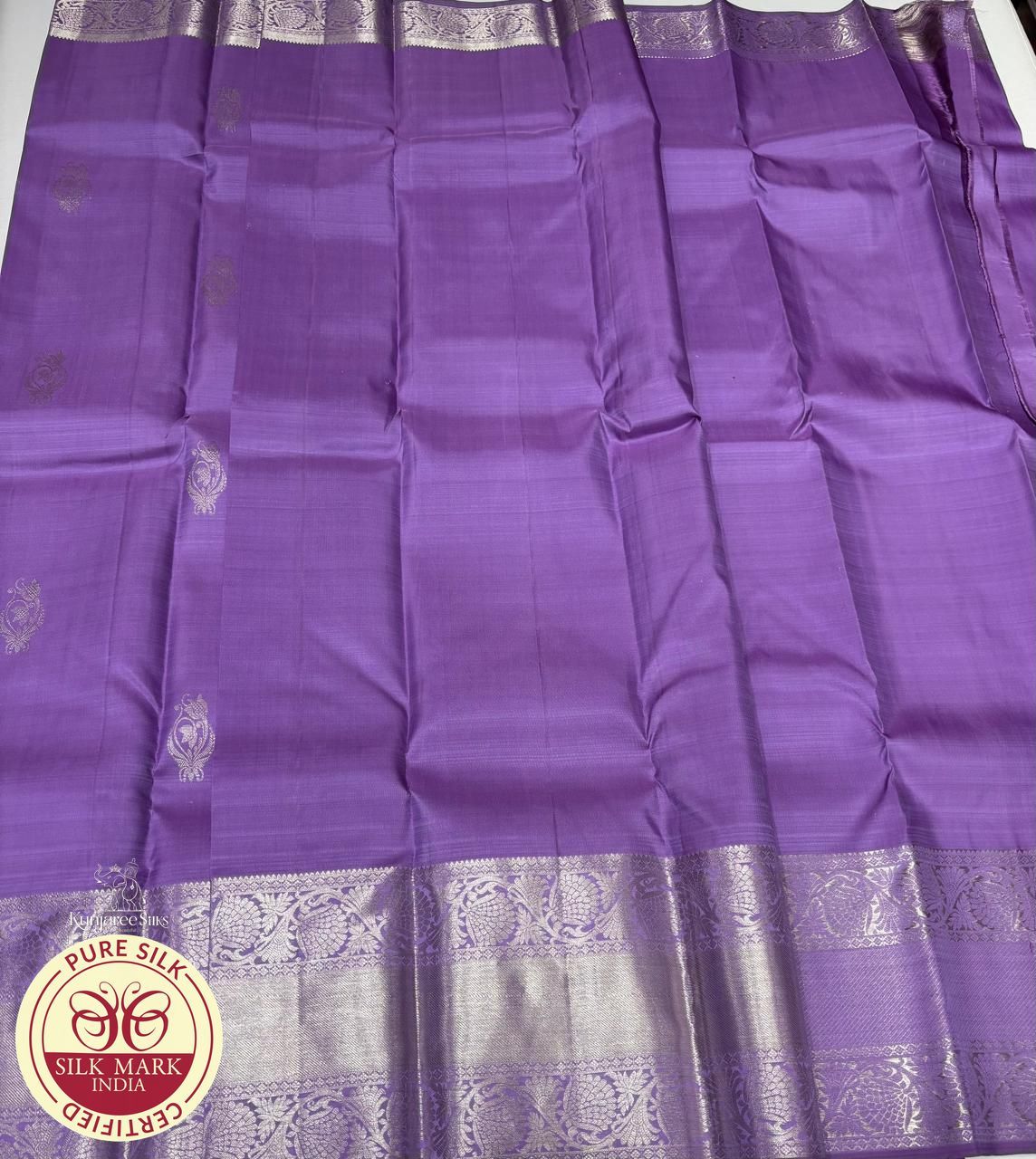 Barbie Purple with Silver Color Kanjivaram Pure Silk Saree