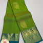 Dual- Tone Lime Green & Teal Blue Kanjivaram Pure Silk Saree