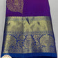 Voilet with Royal Blue Color 16 Butta Kanjivaram Pure Silk Saree