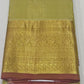 Dual- tone Cream Gold & Hot Pink colour Pure Silk Kanjivaram Saree.