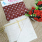 Rust Floral Silk Cotton Suit Set with Off-White Dupatta & Salwar