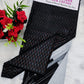 Elegant Black Silk Cotton Suit Set with Subtle Ikkat Lines & Striped Dupatta