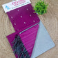 Rich Magenta Silk Cotton Suit Set with Striped Dupatta & Grey Salwar