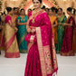 Deep pink Paithani silk saree