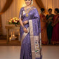 Lavender Purple Paithani Silk saree