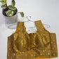 Mustard Gold Zari Butta Ready-Made Stretchable Blouse (32–42 Size) with Attached Sleeves