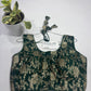 Dark Green Banarasi Brocade Ready-Made Stretchable Blouse (32–42 Size) with Attached Sleeves