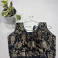 Black Banarasi Brocade Ready-Made Stretchable Blouse (32–42 Size) with Attached Sleeves
