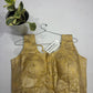 Gold Banarasi Brocade Ready-Made Stretchable Blouse (32–42 Size) with Attached Sleeves