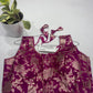 Magenta pink Banarasi Brocade Ready-Made Stretchable Blouse (32–42 Size) with Attached Sleeves