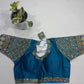 Peacock Blue with Sleeve Bridal Readymade Blouse (32–42 Size Extendable)