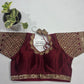 Wine Maroon Bridal Readymade Blouse with Sleeves (32–42 Size Extendable)