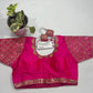 Rani Pink Bridal Readymade Blouse with Sleeves (32–42 Size Extendable)