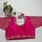 Rani Pink Bridal Readymade Blouse with Sleeves (32–42 Size Extendable)