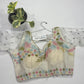 Off White Organza Bridal Readymade Blouse with  Floral Embroidery Sleeves