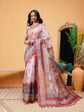 Graceful Dusty Pink Ready-to-Wear Saree with Kalamkari Pallu