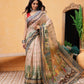 Elegant Beige Ready-to-Wear Saree with Kalamkari Art Pallu