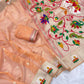 Peach Organza Silk Saree