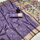 Lavender Purple Paithani Silk saree