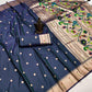 Navy Blue Paithani Silk Saree