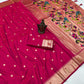 Deep pink Paithani silk saree