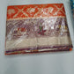 Bridal Orange Banarasi Silk Saree with Wine Zari Peacock & Elephant Border