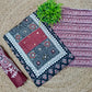 Classic Maroon & Black Geometric Printed Unstitched Salwar Suit with Dupatta