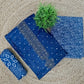 Classic Blue Embroidered Unstitched Salwar Suit with Printed Dupatta