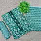 Elegant Leaf Green Floral Printed Unstitched Salwar Suit with Dupatta