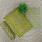Elegant Olive Green Embroidered Unstitched Salwar Suit with Printed Dupatta