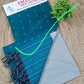 Elegant Teal Green Cotton Silk Unstitched Salwar Suit with Striped Dupatta