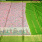 Mysore Silk Kalamkari Saree in Baby Pink with Parrot Green Pallu & Gold Border