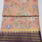 Mysore Silk Kalamkari Saree in Peach with Royal Blue Pallu & Gold Border