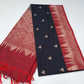 Classic Black & Maroon Pure Cotton Handloom Saree with Traditional Woven Border