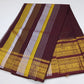 Elegant Wine Maroon Pure Cotton Handloom Saree with Traditional Zari Border