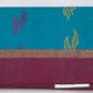 Turquoise Blue & Wine Pink Pure Cotton Handloom Saree with Dual-Tone Leaf Motifs