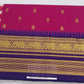 Royal Rani Pink & Blue Pure Cotton Handloom Saree with Elephant Zari Border