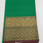 Chettinad Cotton Handloom Saree in Leaf Green with Gold Zari Border