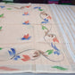Jute Cotton Oil Paint Saree in Soft Beige with Multicolor Floral Design