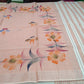 Jute Cotton Oil Paint Saree in Blush Peach with Artistic Floral Design