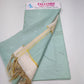 Elegant Mint Green Cotton Silk 3PC Salwar Suit Dress Material with Zari Border Dupatta