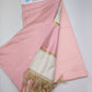 Elegant Baby Pink Cotton Silk 3PC Salwar Suit Dress Material with Zari Border Dupatta