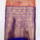 Peach Pink & Royal Blue with Rich Gold Zari